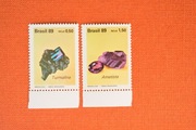 Minerały, Brazylia, Mi:BR 2312-13, kpl. seria czysta, 1989r.