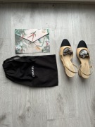 Slingbacks CHANEL beżowo-czarne rozmiar 36 orginalne