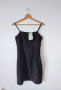 NOWA czarna sukienka mini H&M na ramiączkach dopasowana basic gothic M