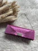 Fioletowa kopertówka torebka na łańcuszku na wesele nowa długi łańcuszek