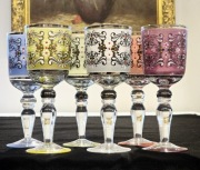 Duże kieliszki do wina 6 szt. Lata 50 - te szkło Vintage retro prl 