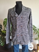 Sweter męski dwurzędowy z kołnierzykiem elegancki XL 42 kardigan