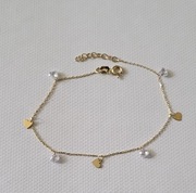 Złota bransoletka serca z cyrkoniami, pr.585