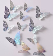 Motylek srebrny na tort urodzinowy ozdoba topper