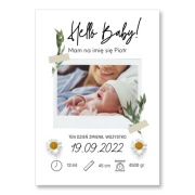 Metryczka ze zdjęciem dziecka Plakat A4 do druku