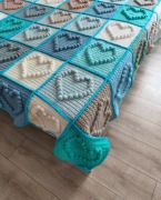 Koc narzuta 3D na szydełku 