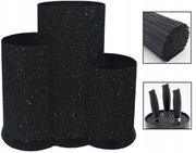 STOJAK NA NOŻE BLOK NA SZTUCE Z 2 POJEMNIKAMI 3W1.