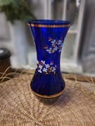 Stary  szklany wazon kobalt.