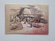 Unikat Karta Rzemieślnicza PRL – Planetarium Śląskie ok 68 r. – ZŁOTA FOLIA