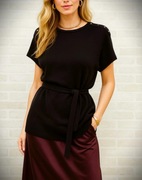 Orsay ciemnofioletowy dłuższy sweter tunika z guziczkami roz.M