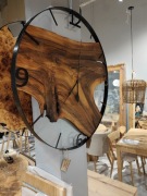 Zegar ścienny 100cm  orzech włoski loft czarna rama 