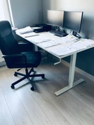 IKEA TROTTEN Biurko z regulacją wysokości, biały, 160x80 cm FV23%