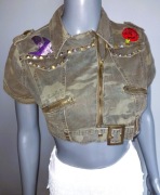 Jeansowa kurteczka bolerko moro ćwieki czaszka