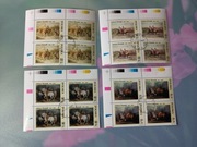 3514-3517 3514-17 Malarstwo Juliusza Kossaka 1997 r. czwórka, margines