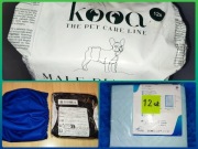 Pieluchy pampersy dla psów Kooa czarne + 2 wielorazowe + 12 podkładów 