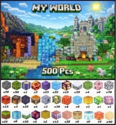Klocki magnetyczne typu Minecraft GIGA ZESTAW 500sztuk klocków !