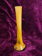 Stary żółty wazon Flet szkło PRL