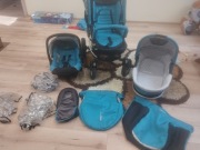 Jak nowy wózek dziecięcy 3 w 1 stelaż gondola spacerówka nosidełko pokrowce