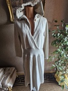 Sukienka długa jasny szary melanż bawełna z kapturem XL