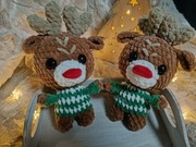 Renifer szydełkowy 15cm maskotka Mikołajki prezent