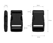 Klamra plastikowa 30x67 mm czarna 10 sztuk