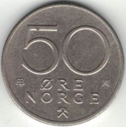 Norwegia 50 ore 1976 - 22 mm - nr 1