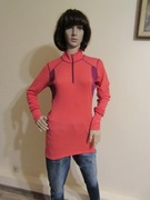 DEVOLD łososiowa damska bluzka stójka na zamek 100% wełna merino_ L