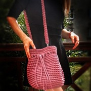 Torebka typu worek koloru wrzosowego