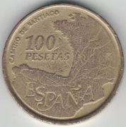 Hiszpania 100 peset 1993 24,5 mm Droga św. Jakuba nr 2