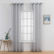 Zasłony woalowe z haftem marokańskim szare 140x225 cm - 2szt.
