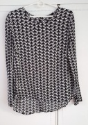 Nowa bluzka H&M 40 L czarno biała wzór koty pumy 