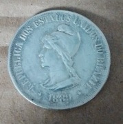 500 reali srebro 1889 Brazylia 