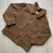 Brązowy damski kożuch zimowy jesienny kożuszek futerko kurtka Ashley L