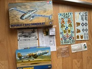 Złom dwóch Thunderjetów F-84G Tamiya + Chematic + blaszka + kabinka 1:48