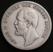 Szwecja 2 korony 1904 - król Oskar II - srebro