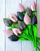 Walentynki. Dzień kobiet. Tulipany bawełniane. Tulipany szyte ręcznie. 