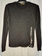 Les étoiles claires Paris: czarna bluzka kaszmir/wełna merinos S/M