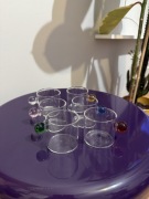 Zestaw 6szt filiżanek kubeczków szklanych w stylu retro ok.100ml