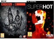 Evolve PC BOX + Superhot PC BOX + Mass effect +  gratisy (6 sztuk)