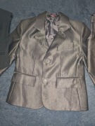 Elegancki komplet chłopięcy – marynarka + kamizelka – rozmiar 86 – stalowy