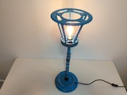 Lampa podłogowa niebieska. Rękodzieło 