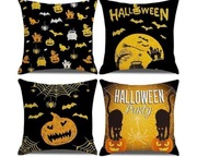 Halloween Poszewki na Poduszki, 4 szt., 45x45 cm, Dynie