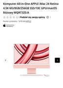 Apple iMac all in one M3/8GB/256GB nowy, zapakowany