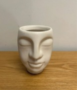 Doniczka / mordeczka ceramiczna – twarz, minimalistyczna