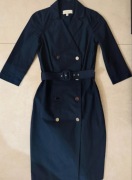 Marie Zelie sukienka granatowa pasek midi XXS 32