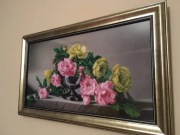 Obraz wyszywany własnoręcznie koralikami, prezent, dekoracje, ozdoba.