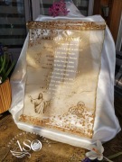 Zwitek z modlitwą z żywicy epox. - rękodzieło religijne, handmade, unikat
