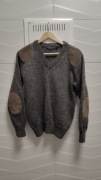 Sweter Woolovers r. M wełna 100% łaty szary