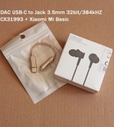 Przetwornik DAC Audio USB-C CX31993 384khz/32bit + Xiaomi Mi Basic