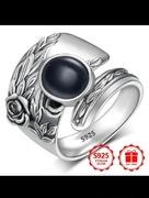 Pierścionek ze srebra S925 z naturalnym agatem 